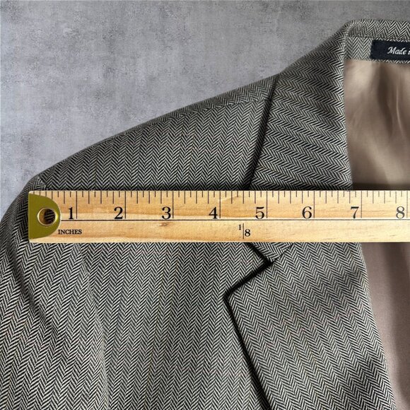 Ralph Lauren Men’s 42R Tan Wool Blazer Sport Coat 2 Button Jacket Herringbone - Picture 4 of 10